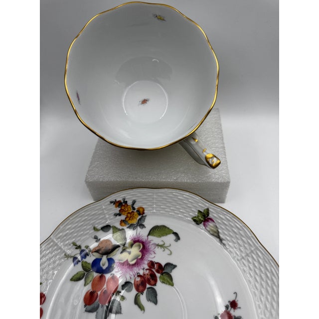 Herend Soup Cup & Saucer Set Fruits & Flowers (Bfr) # 700 by Herend For Sale In New York - Image 6 of 10