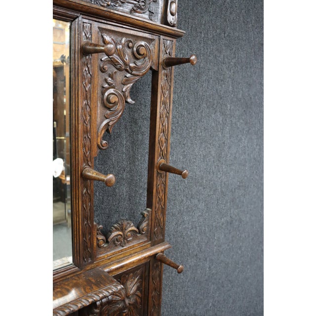 Victorian style English antique to transform any entryway into a grand hall! Rising over seven feet tall at its hand-...