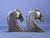 Metal 1930s Antique Pair of Art Nouveau Metal Horse Head Bookends For Sale - Image 7 of 11