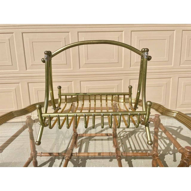 1960s Mid-Century Brass Magazine Rack For Sale In Los Angeles - Image 6 of 13