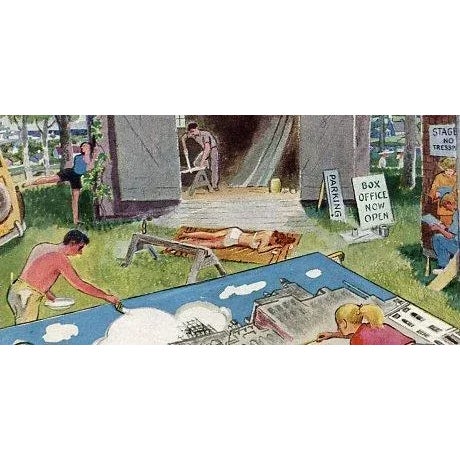 Original vintage New Yorker magazine cover dated June 2, 1951 featuring a Theater and Summer Stock theme. Based on an...