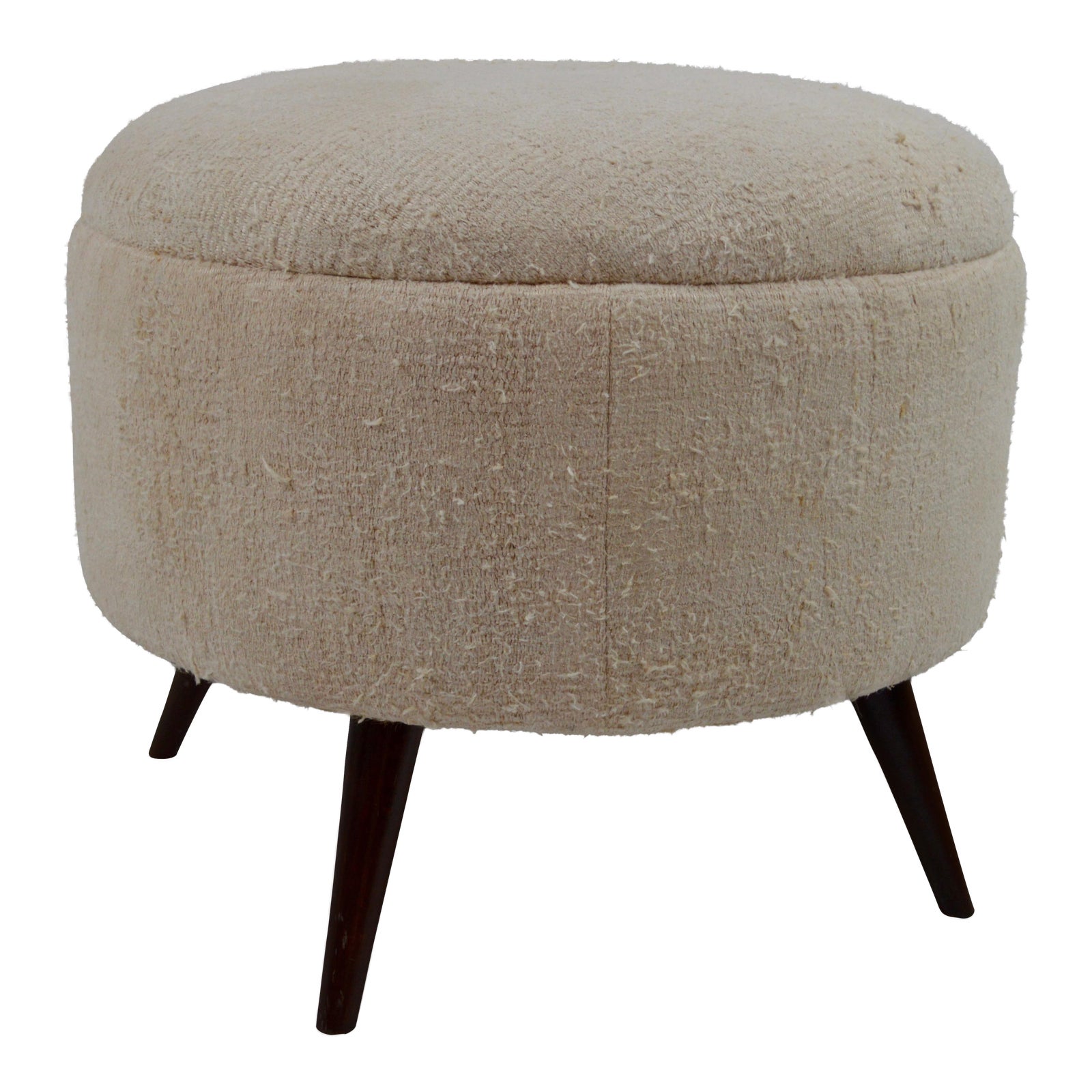 Large Turkish White Ottoman Chairish