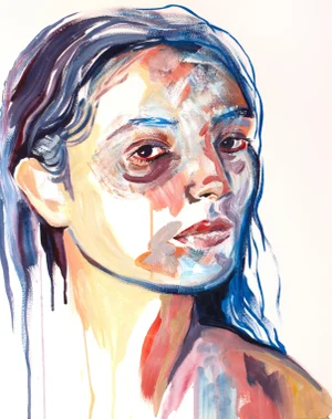 "Poignant No. 4" Contemporary Original Portrait Oil Painting by Elizabeth Becker