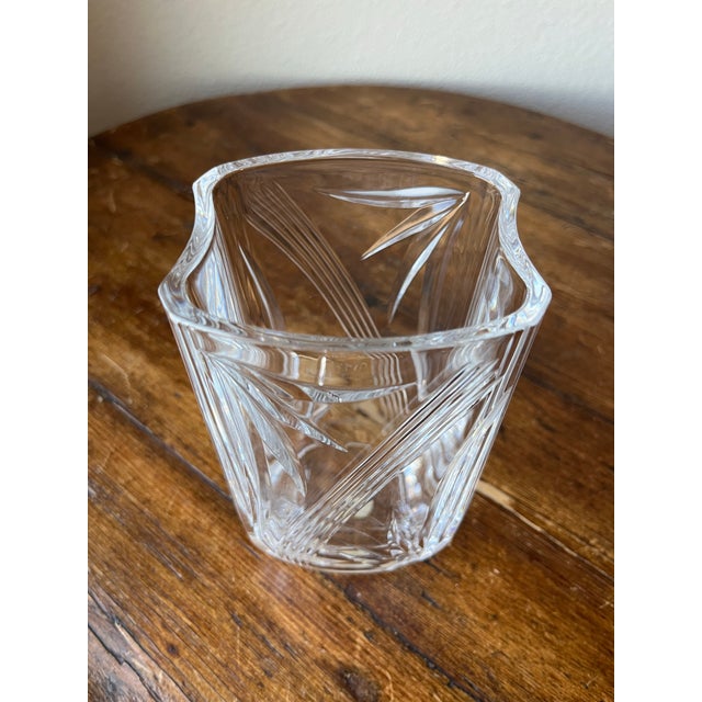 Transparent Cristal De France Lead Crystal Rectangular Shaped Vase 7” For Sale - Image 8 of 10