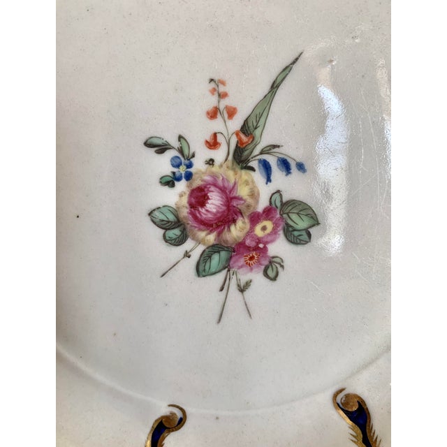 Royal Blue Sèvres Style “Feuilles De Choux” Plate in Blue and Gold For Sale - Image 8 of 11