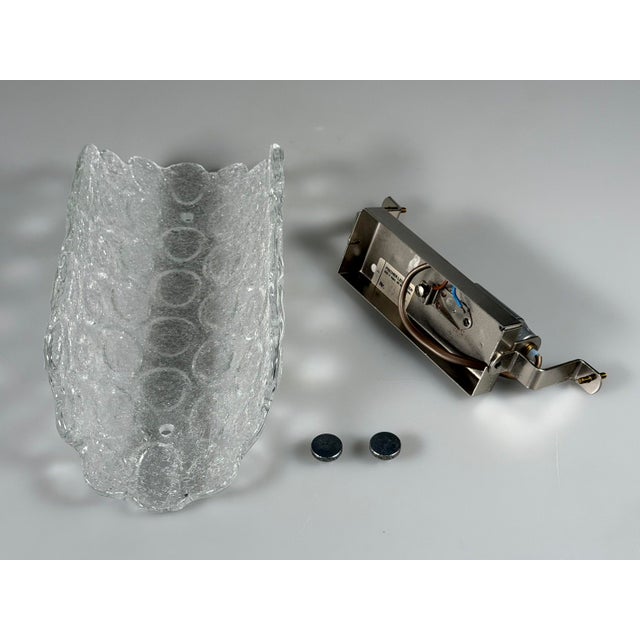 Ice Glass Wall Lamp from Fischer Leuchten, Germany, 1970s For Sale - Image 16 of 17