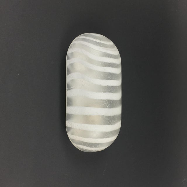 Peill & Putzler Pair of Modernist Striped Glass Wall Lamps From Peill & Putzler, Germany, 1970s For Sale - Image 4 of 10