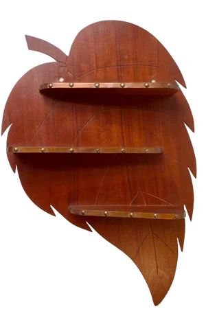Danish Leaf Spice Rack in Teak and Copper, 1960s