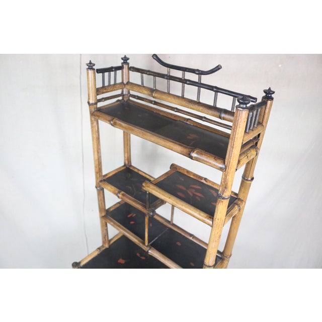 Brown Mid 19th Century Napoleon III Period Bamboo Etagere For Sale - Image 8 of 17