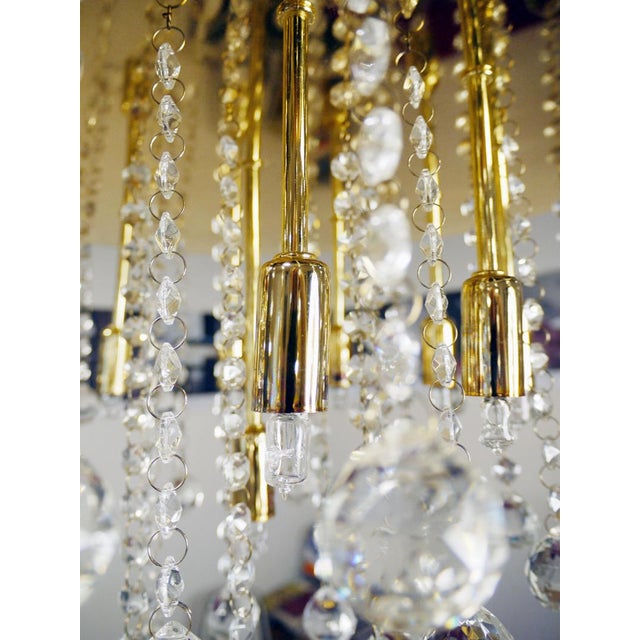 Gold German Crystal and Brass Ceiling Lamps from Faustig, 1980s, Set of 2 For Sale - Image 8 of 11