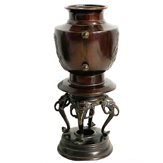 Vintage Japanese Bronze Ceremonial Incense Burner 8" H For Sale - Image 10 of 10