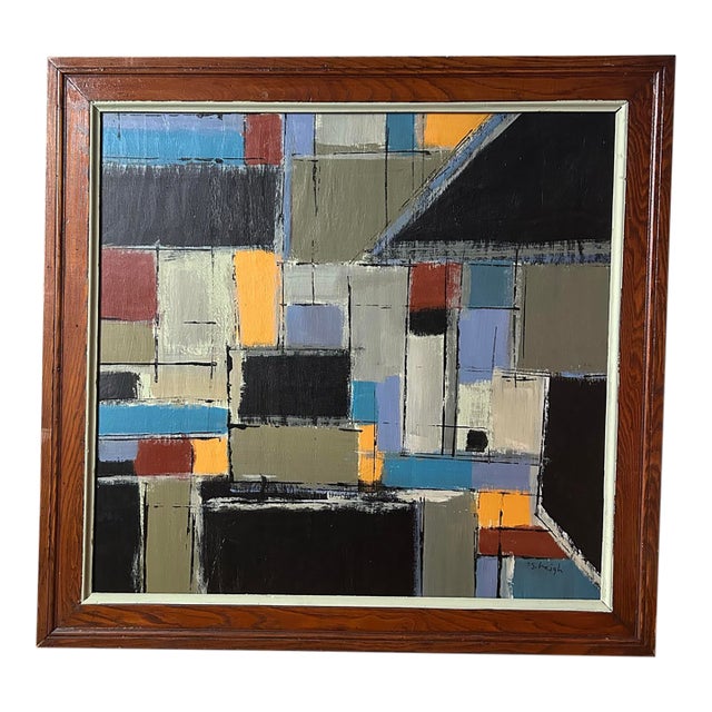 Contemporary Abstract Painting by Stephen Heigh “Finding Middle Ground” For Sale