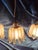 Mid-Century Modern Pendant Lights in Brass and Amber-Colored Frosted Glass from Doria, Set of 3 For Sale - Image 9 of 15