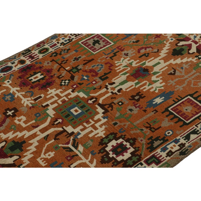Rug & Kilim 2010s Rug & Kilim’s Oushak Style Rug in Orange With Colorful Geometric Patterns For Sale - Image 4 of 7
