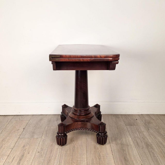 Early 19th Century Late Regency Period Mahogany Pedestal Game Table, England Circa 1825 For Sale - Image 5 of 11