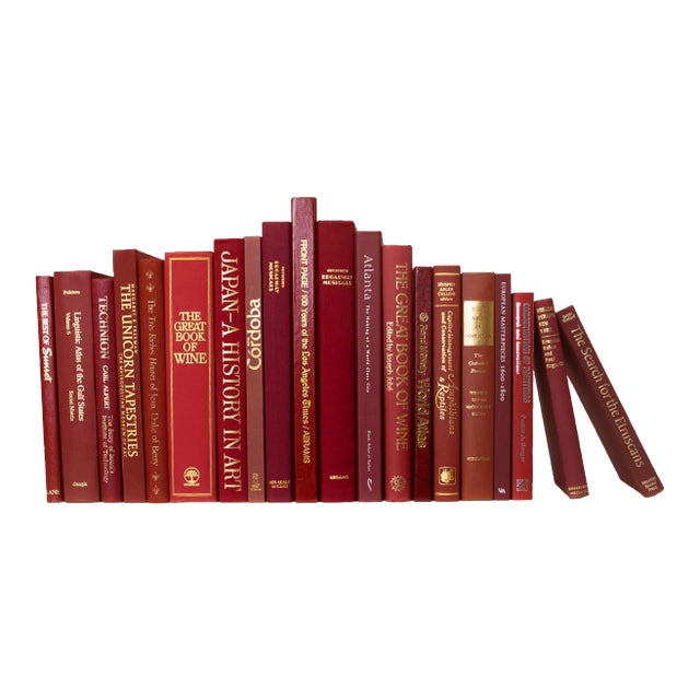 Decorative Books - Vintage Bordeaux Oversized Books - Red Books By The Foot For Sale