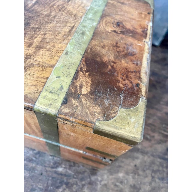 1860s Antique Burl Wood Lap Desk or Writing Slope For Sale - Image 4 of 9