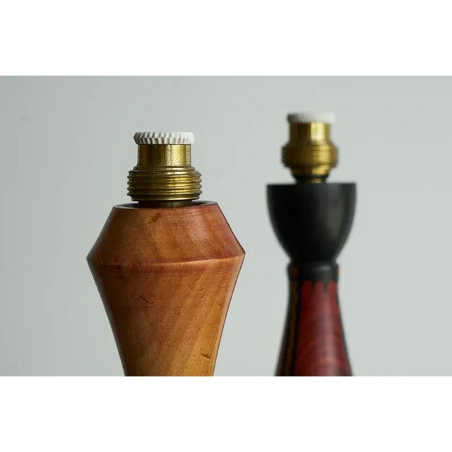 Hand Painted Amsterdamse School Table Lamps by H. Steinpatz, 1940s, Set of 2 For Sale - Image 6 of 11