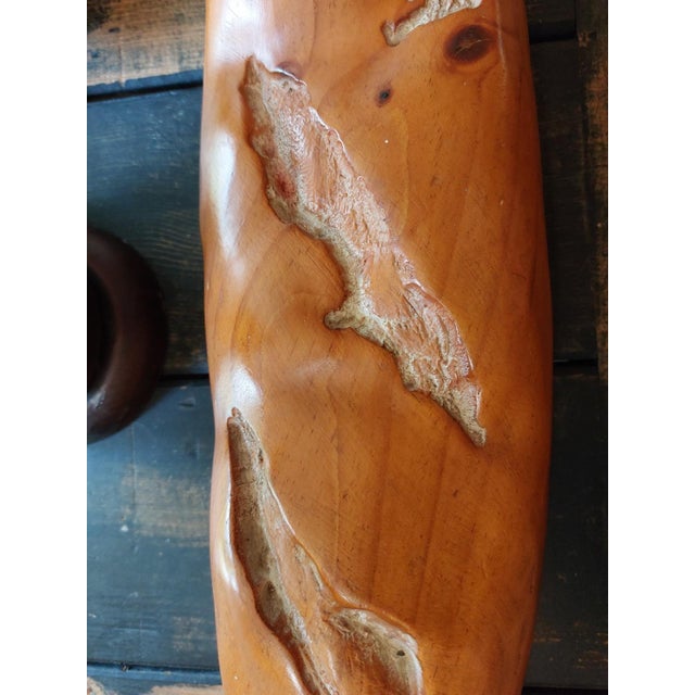 Mediterranean Rare Vintage Sarreid LTD Spain Wooden Hand-Carved Baguette / Bread Loaf For Sale - Image 3 of 12