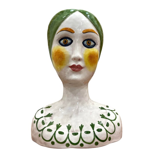 1960's Italian Horchow Head Man and Woman Vases a Pair Chairish