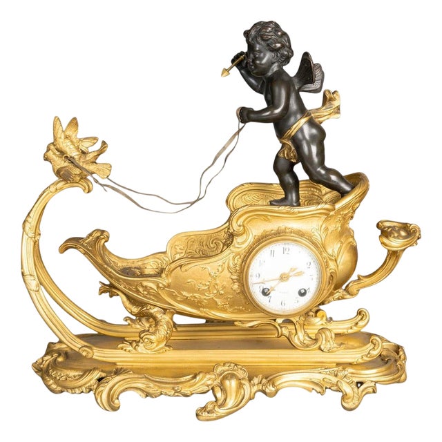 Napoleon III Gilt Bronze Clock, 19th Century For Sale