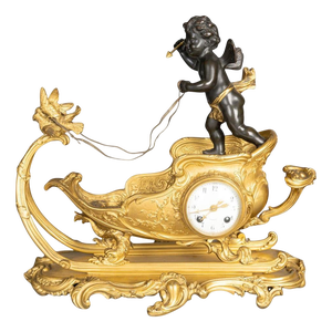 Napoleon III Gilt Bronze Clock, 19th Century