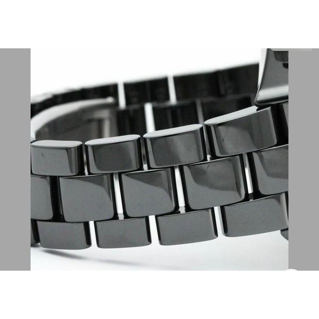 Modern Chanel J12 Black Ceramic Automatic Midsize Unisex Watch Black Ceramic Face For Sale - Image 3 of 8