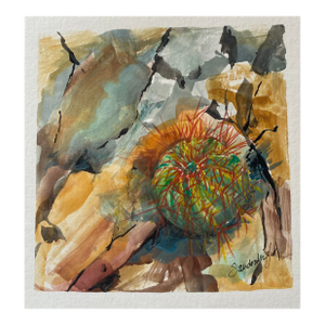 “Brave Cactus” Watercolor Painting by Sandra Wright