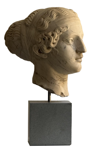 Italian Artist, Head of a Young Woman Sculpture, 1800s, Marble