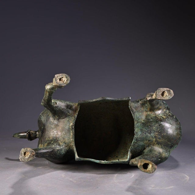 Bronze Horse Figure - Archaic Style Statue With Saddle For Sale - Image 9 of 10