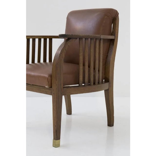1920s Vintage Leather Armchair attributed to Jocob & Josef Kohn, 1920s For Sale - Image 5 of 12
