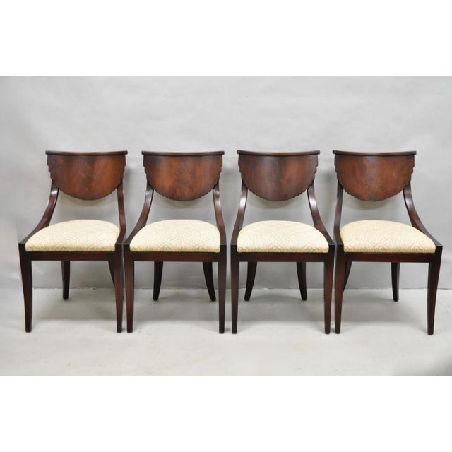 Vintage Italian Regency Style Mahogany Klismos Dining Side Chairs attributed to Pietro Constantini (Unmarked) - Set of 4....