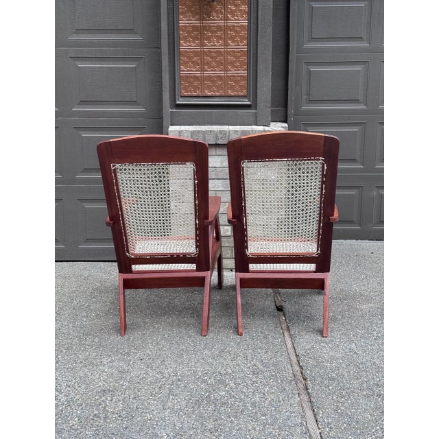 Estate Tropical Plantation/ Swedish Modern Teak Adirondack Chairs - A Pair For Sale - Image 10 of 17