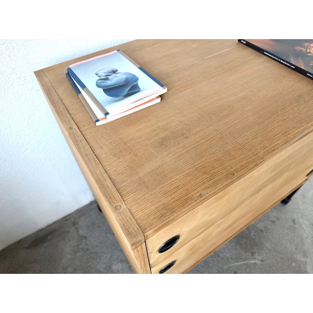 Chest of 3 Drawers in Oak and Lacquered Metal from ARP, France, 1960s For Sale - Image 6 of 18