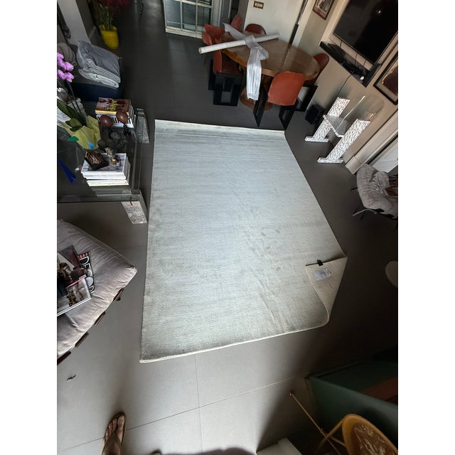 Wood and Silk Collection Rug in Alabaster from Amini, Italy, 1990s For Sale - Image 4 of 8