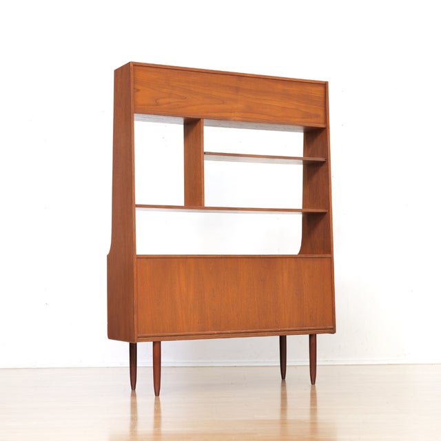 Mid Century Teak Bookcase Room Divider For Sale - Image 9 of 12