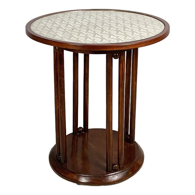 Austrian Wood, Fabric and Glass Coffee Table from Jacob & Josef Kohn, 1930s For Sale