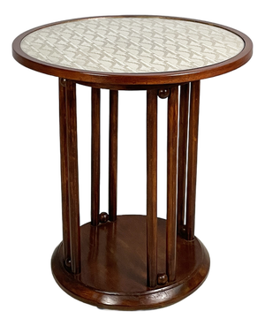 Austrian Wood, Fabric and Glass Coffee Table from Jacob & Josef Kohn, 1930s
