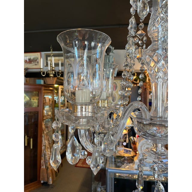 1930s 1930s Hollywood Colonial Style Clear Crystal Five Light Chandelier For Sale - Image 5 of 13