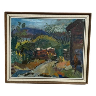Kulo Green, Landskap, 1960s, Oil on Panel For Sale