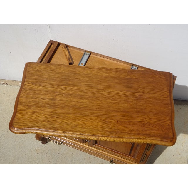 Wood Small Light Oak Sideboard with Swivel Top, 1980s For Sale - Image 7 of 18