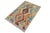 Shabby Chic Southwestern Kilim Blue Beige Hand-Woven Wool Rug 2'0'' X 3'1'' For Sale - Image 3 of 9