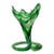 Mid-Century Modern Emerald Swirl Murano Style Handkerchief Vase For Sale
