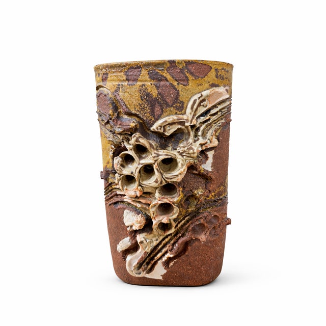 Beige Danish Brutalist Studio Pottery Works by Bodil Marie Nielsen, Denmark, 1960s-1970s, Set of 4 For Sale - Image 8 of 14