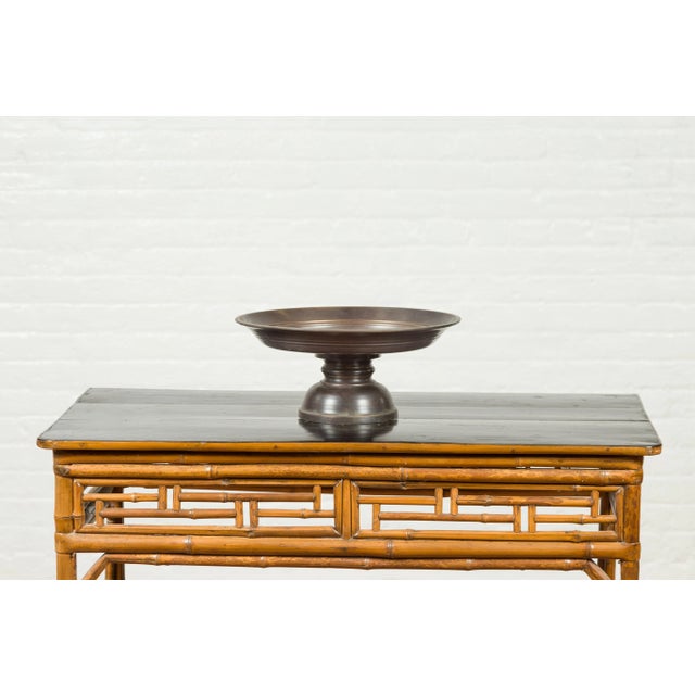 Bronze Vintage Cast Bronze Circular Cake Stand with Dark Patina For Sale - Image 8 of 12