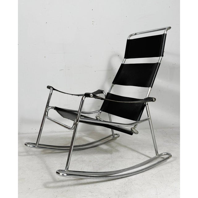 Contemporary Bauhaus Style Rocking Chair, France, 1970s For Sale - Image 3 of 8