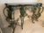 Italian Vintage Verdigris Wrought Iron Marble Top Console For Sale - Image 3 of 6