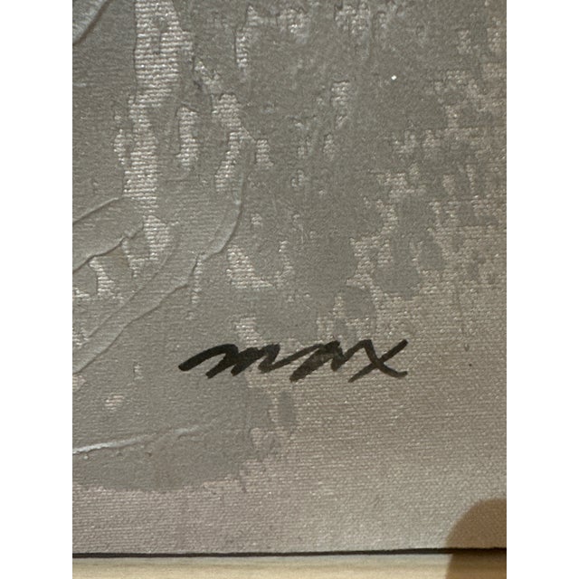 Large 1980s Robert Marx Abstract Geometric Acrylic Painting on Canvas – Iridescent Texture & Color For Sale - Image 4 of 12