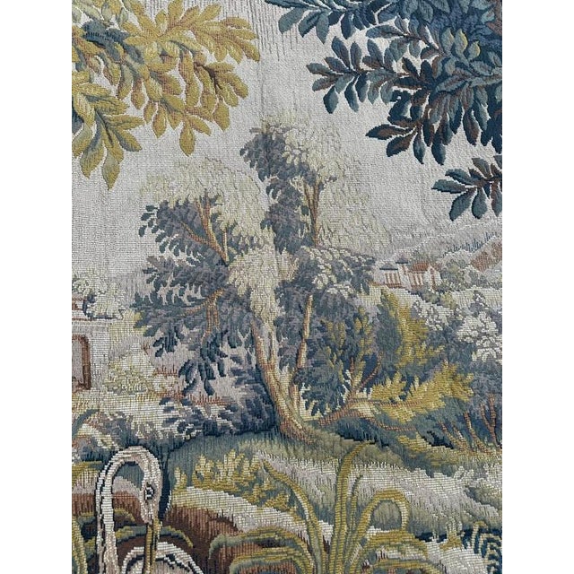 Brown Vintage French Jacquard Tapestry in the style of Aubusson, 1970s For Sale - Image 8 of 18