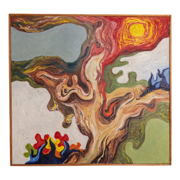Figure Under the Sun, 1960s, Oil on Canvas For Sale